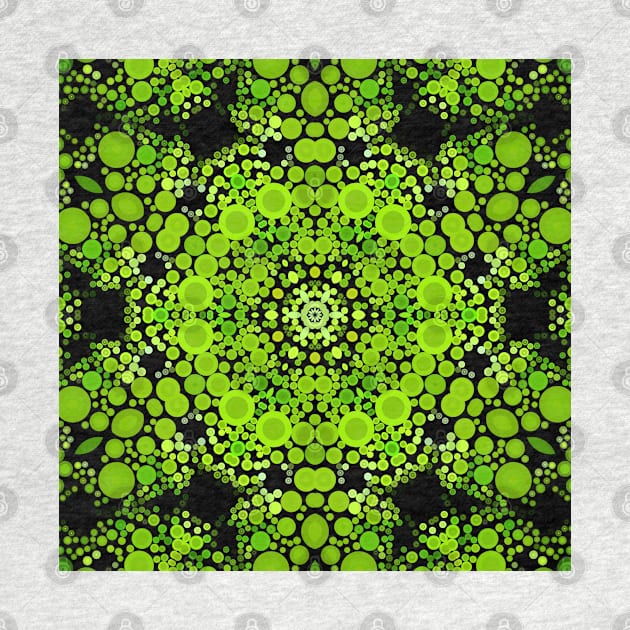 Dot Mandala Flower Green by WormholeOrbital